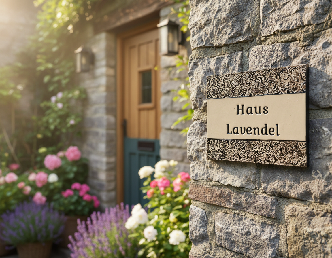 Handgemachtes Türschild aus Keramik – Namensschild ca. 27×23 cm, wetter- & frostfest