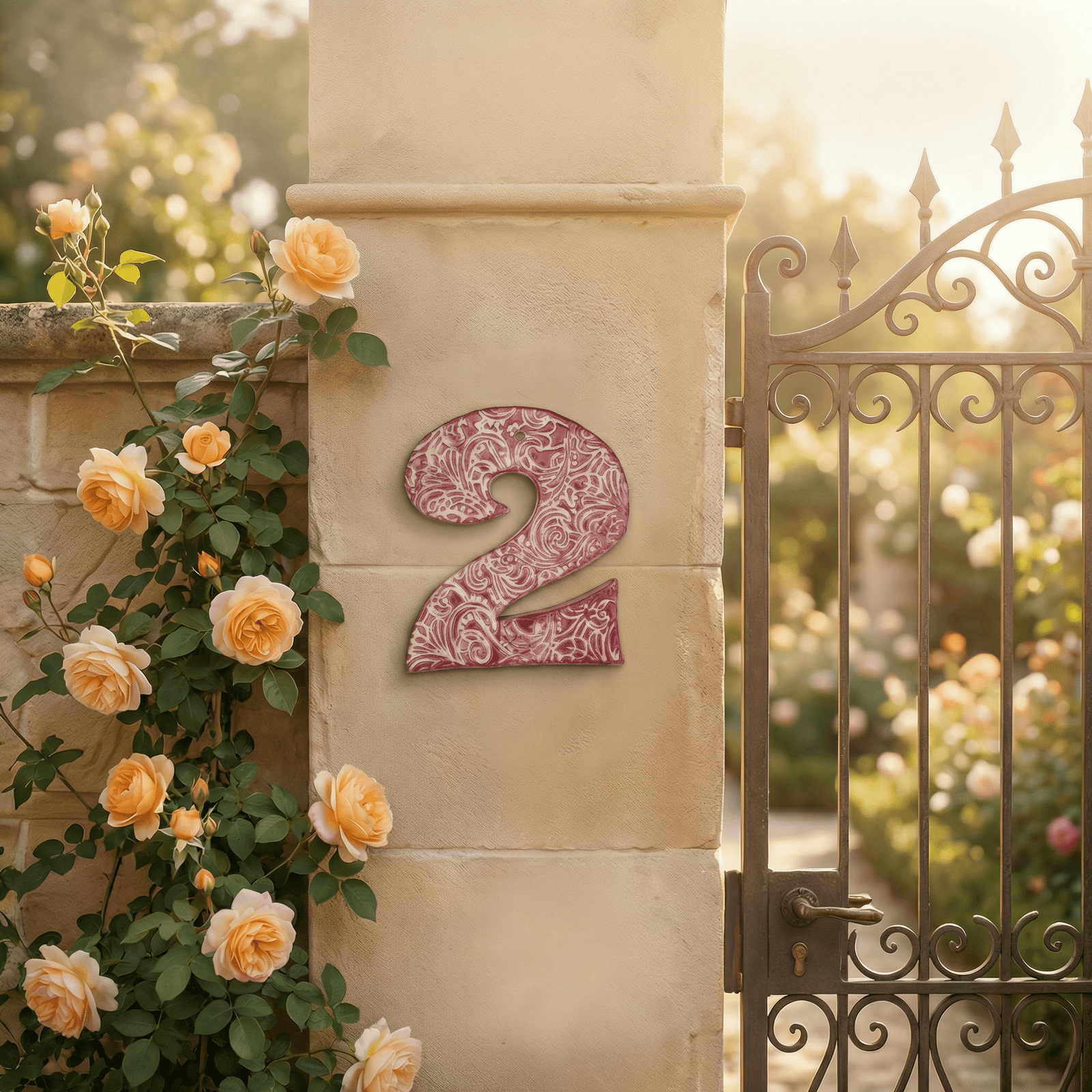 Bemalte Hausnummer 15 cm – frostfest & wetterbeständig