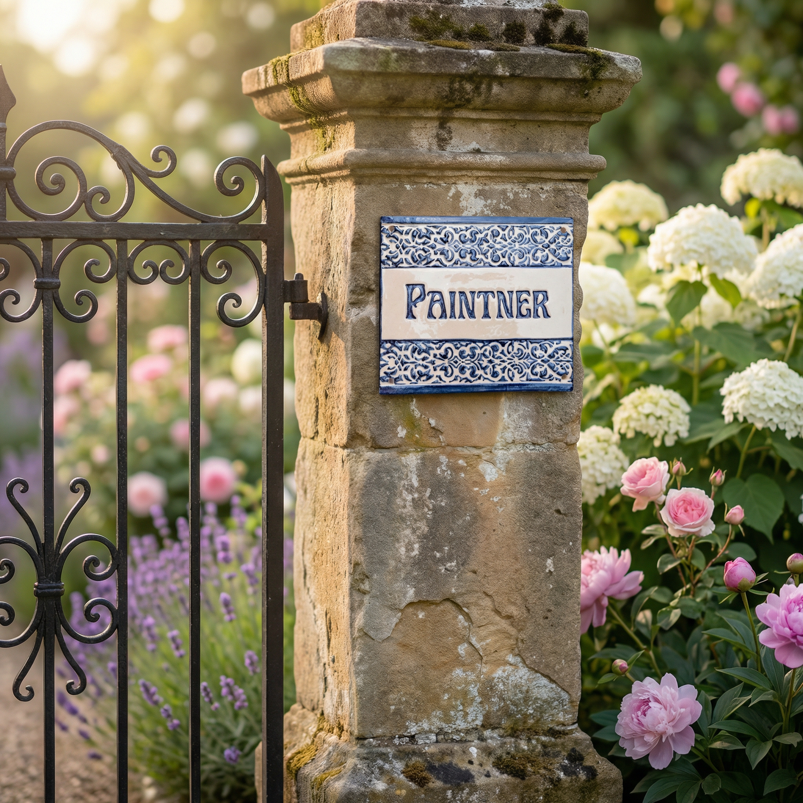 Einzigartiges Türschild aus Keramik – Namensschild, handgefertigt, wetter- & frostfest