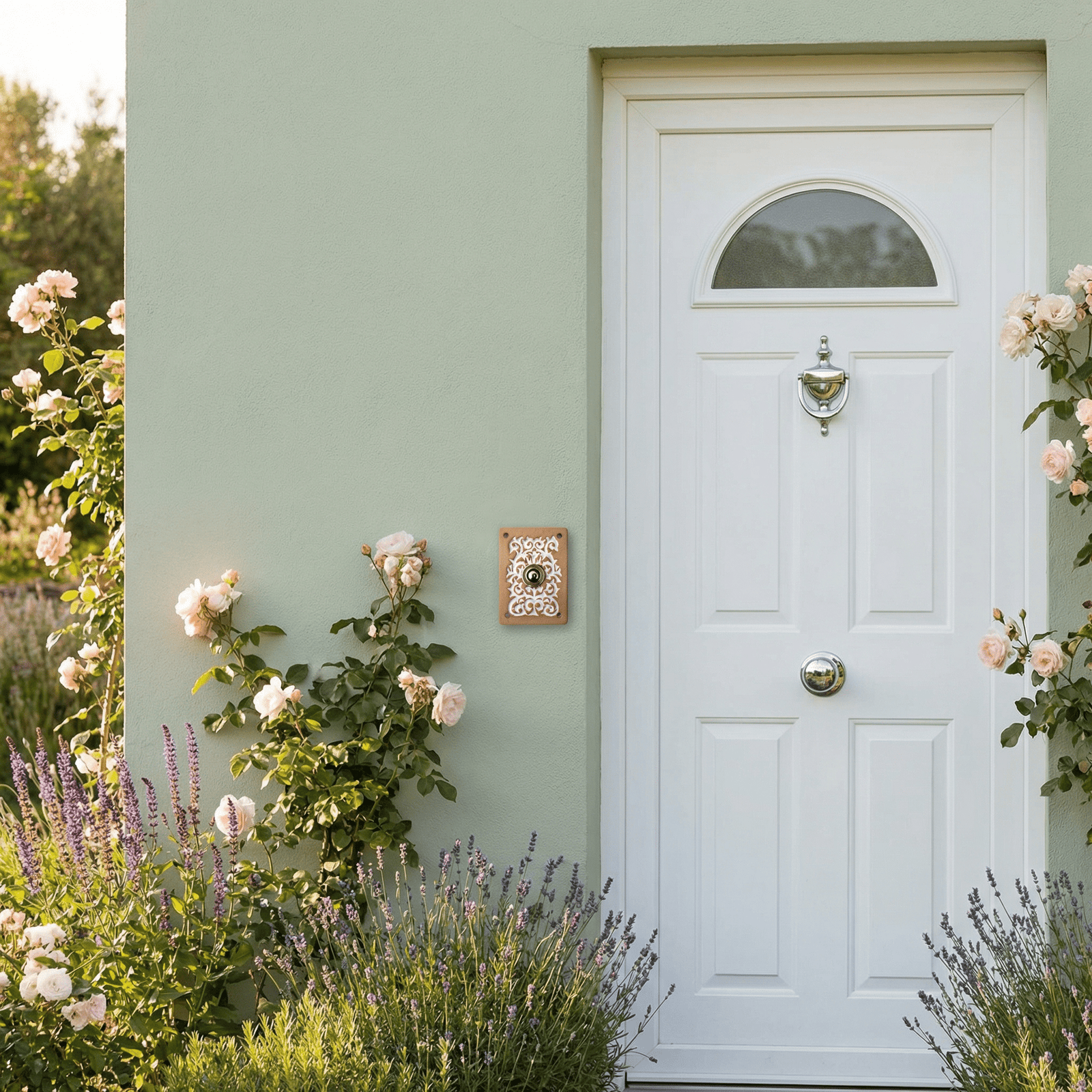 Handgefertigte Custom Keramik-Klingelplatte – Personalisiertes mit Ornament-Relief ca 8 x12 cm Maße? Siehe Beschreibung