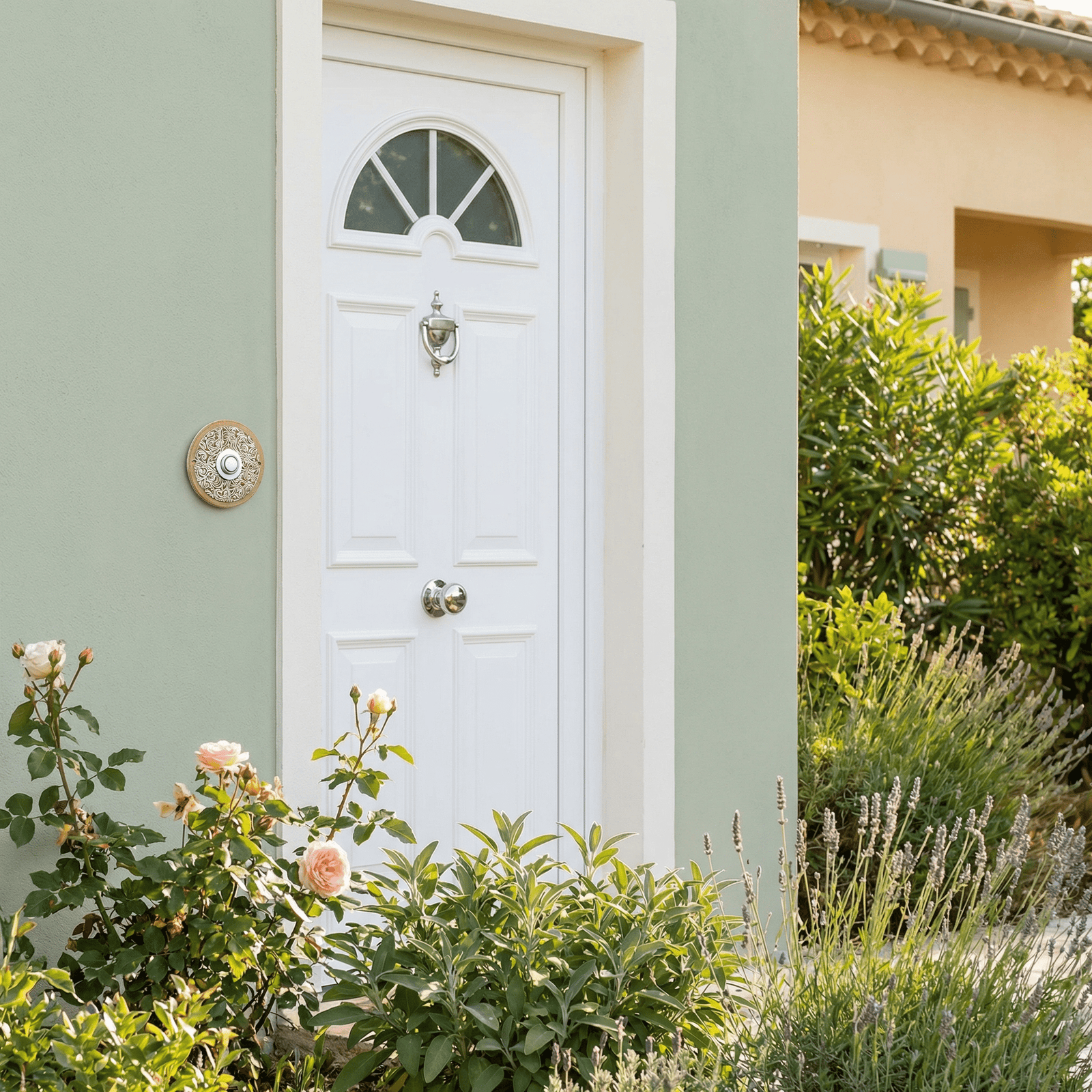 Handgefertigte Funkklingelplatte aus Keramik – ca. 16 cm Durchmesser, ohne Receiver