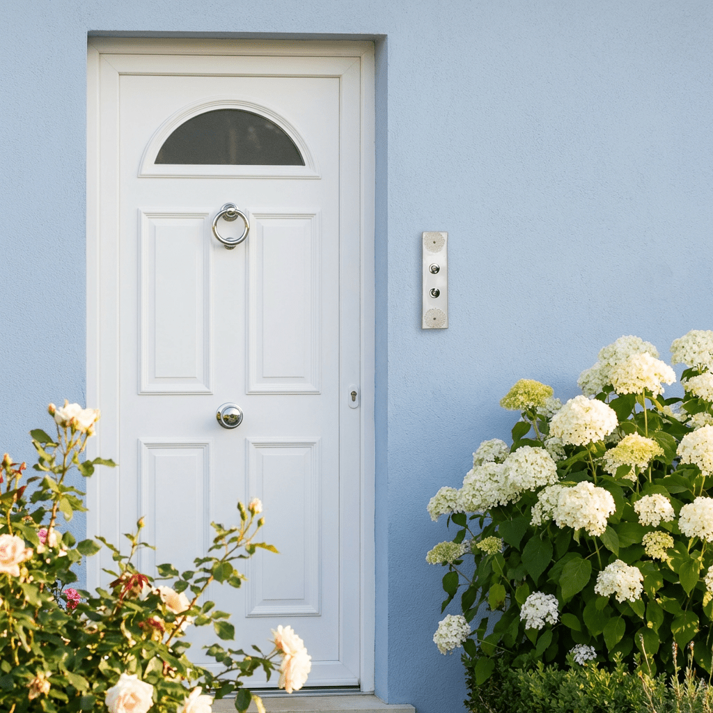 Handgefertigte Keramik-Klingelplatte für Zwei Klingeln – Dekoratives Doppelklingelschild ca 23x6cm Maße? Siehe Beschreibung