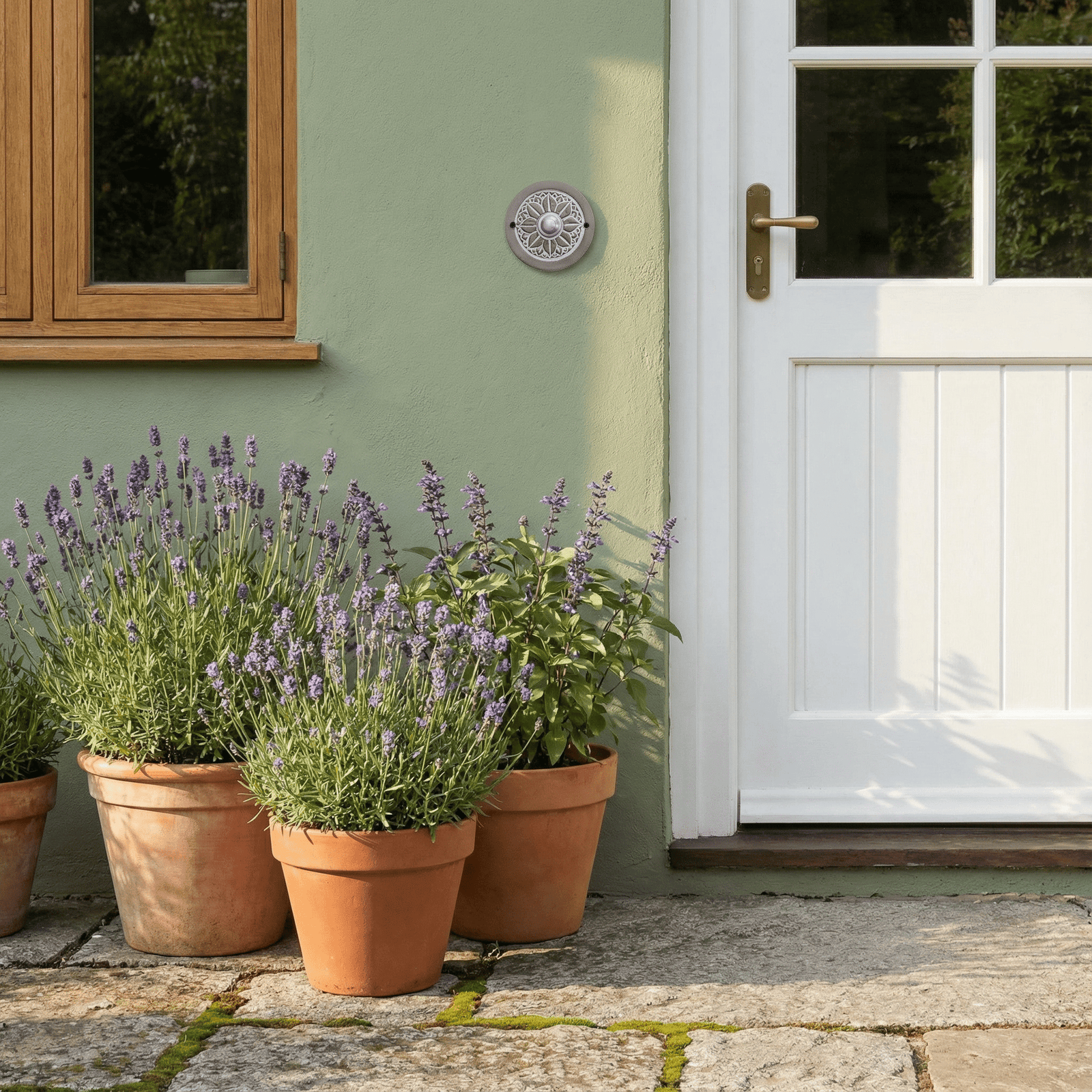 Handgefertigte Keramik-Klingelplatte – Türkis, ca. 11–12 cm, wetter- & frostfest Maße? Siehe Beschreibung