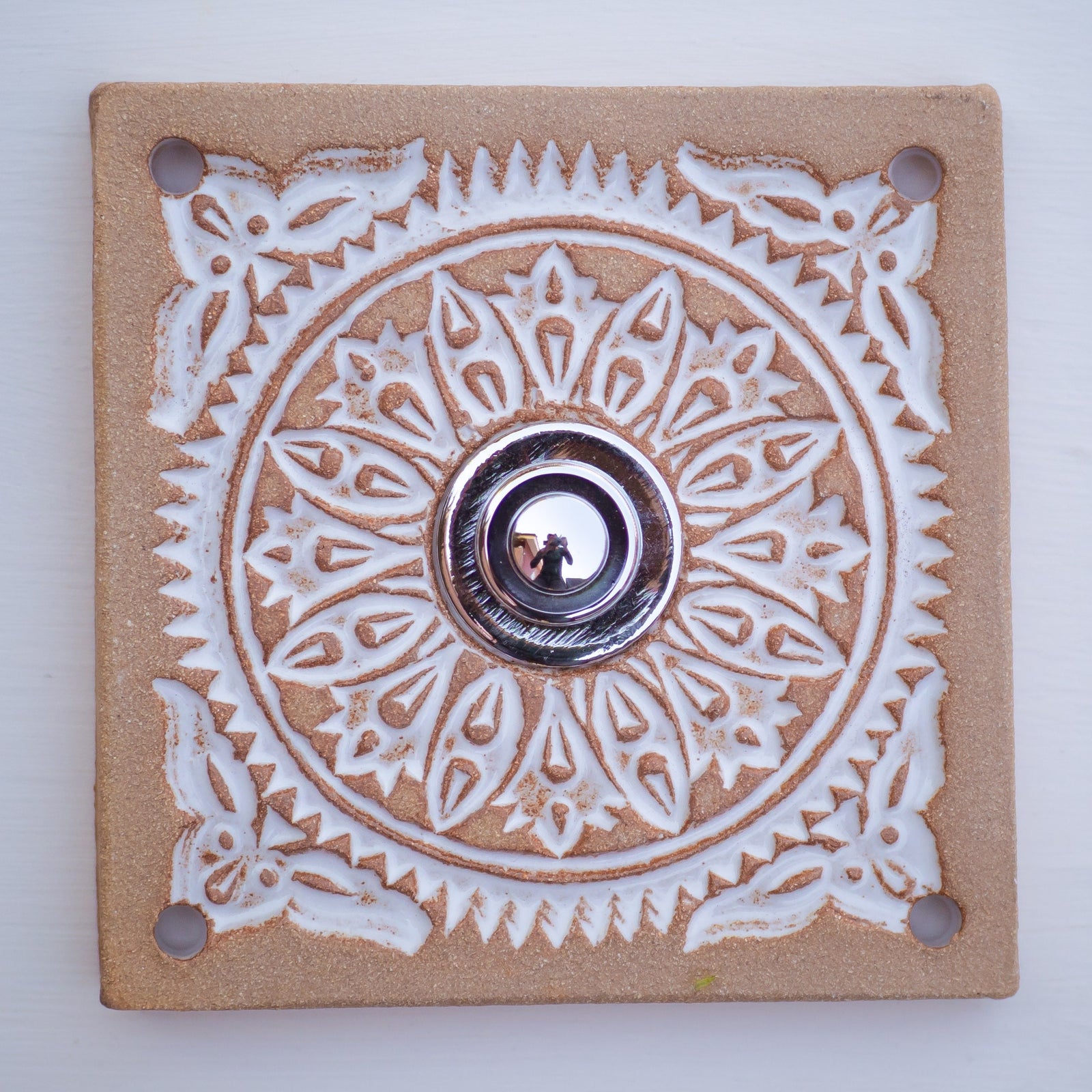 Klingelplatte, Klingelschild aus Keramik D (12x12cm cm -14x14 cm)