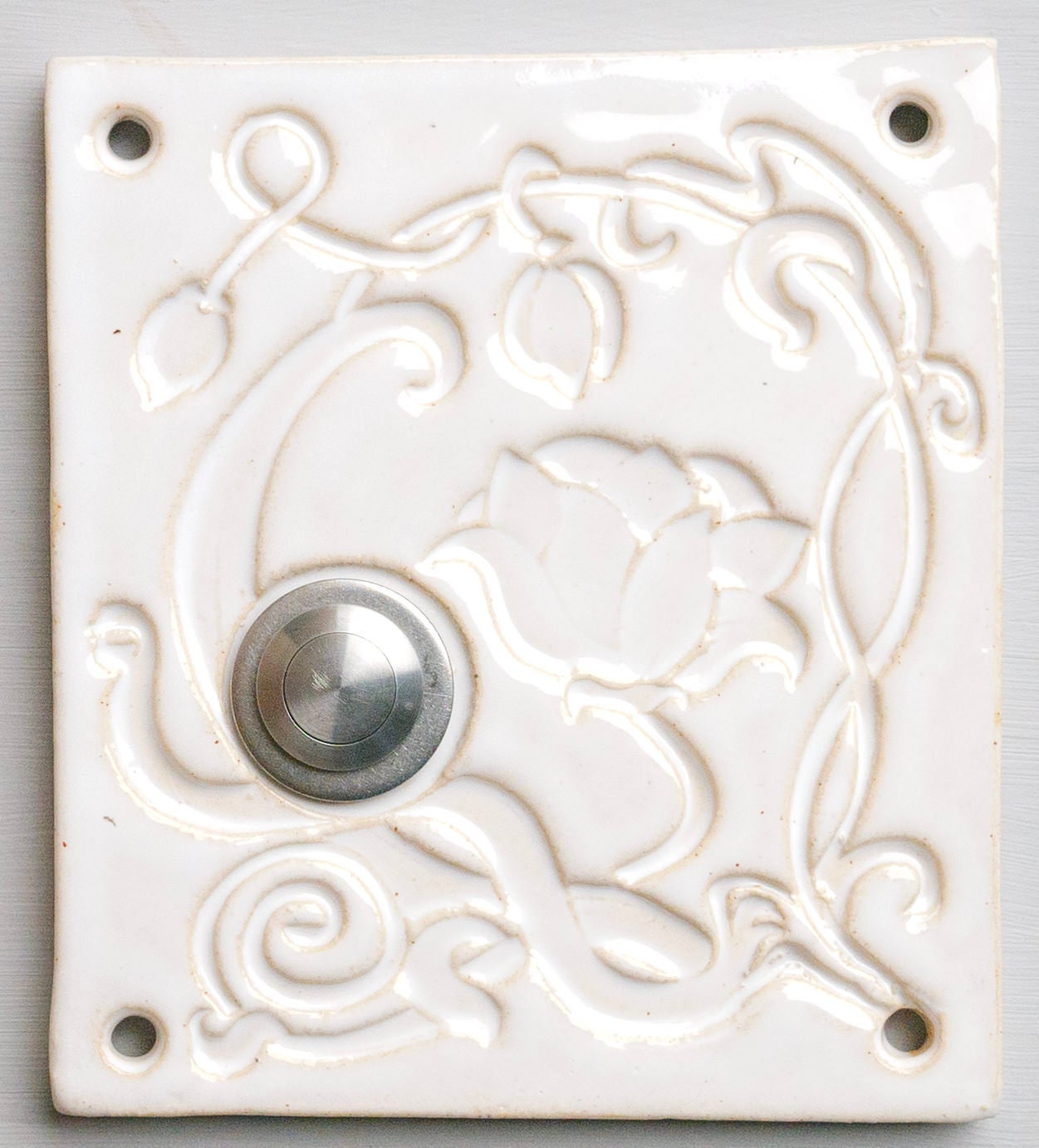 Klingelplatte, Klingelschild aus Keramik, N ca 14x14cm