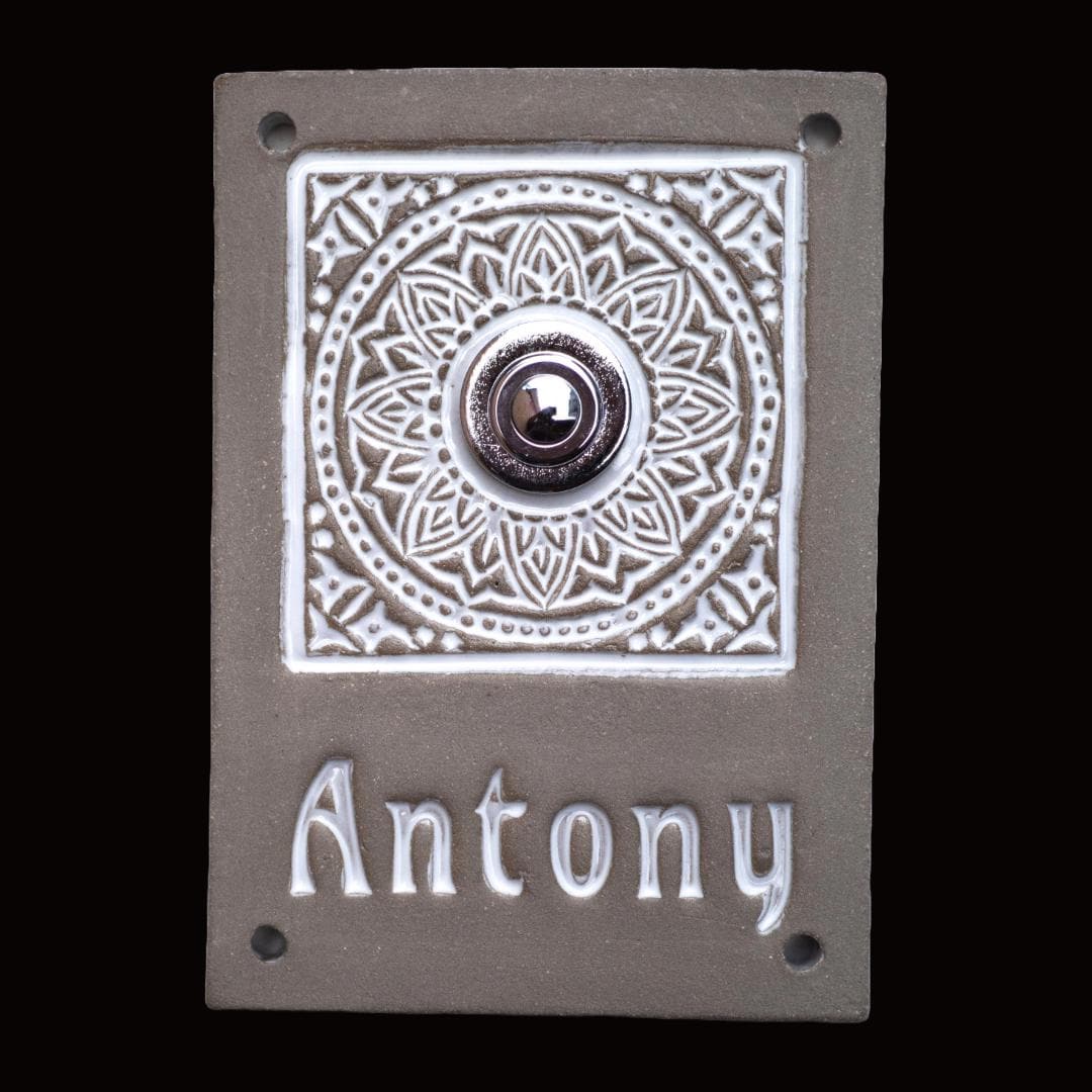 Handgefertigtes Keramik-Türschild – Namensschild (ca. 21×14 cm)