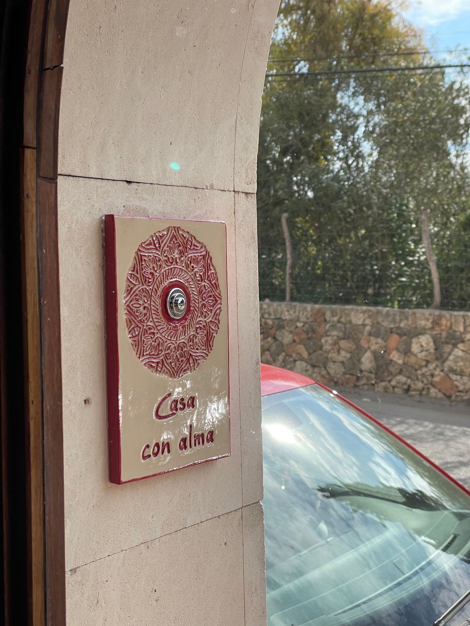 Türschild, Namensschild aus Keramik,von Hand gefertigt ind bemalt. Unikat