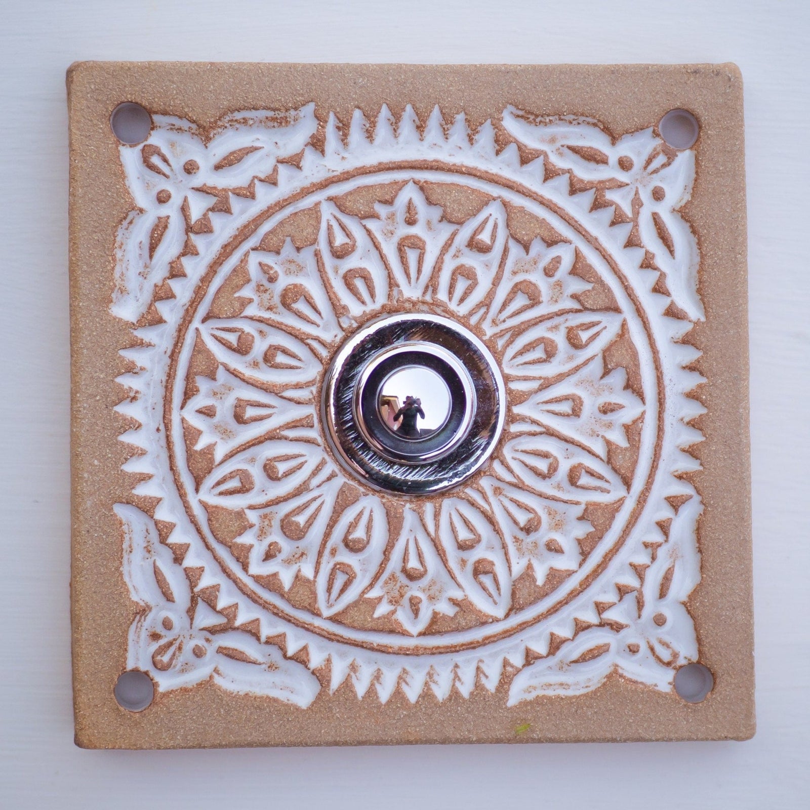 Klingelplatte, Klingelschild aus Keramik D (12x12cm cm -14x14 cm)