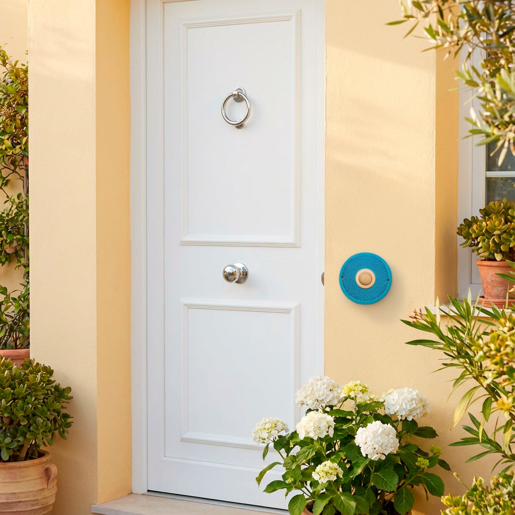 Handgemachte Funkklingelplatte aus Keramik – ca. 16 cm Ø, Receiver nicht enthalten