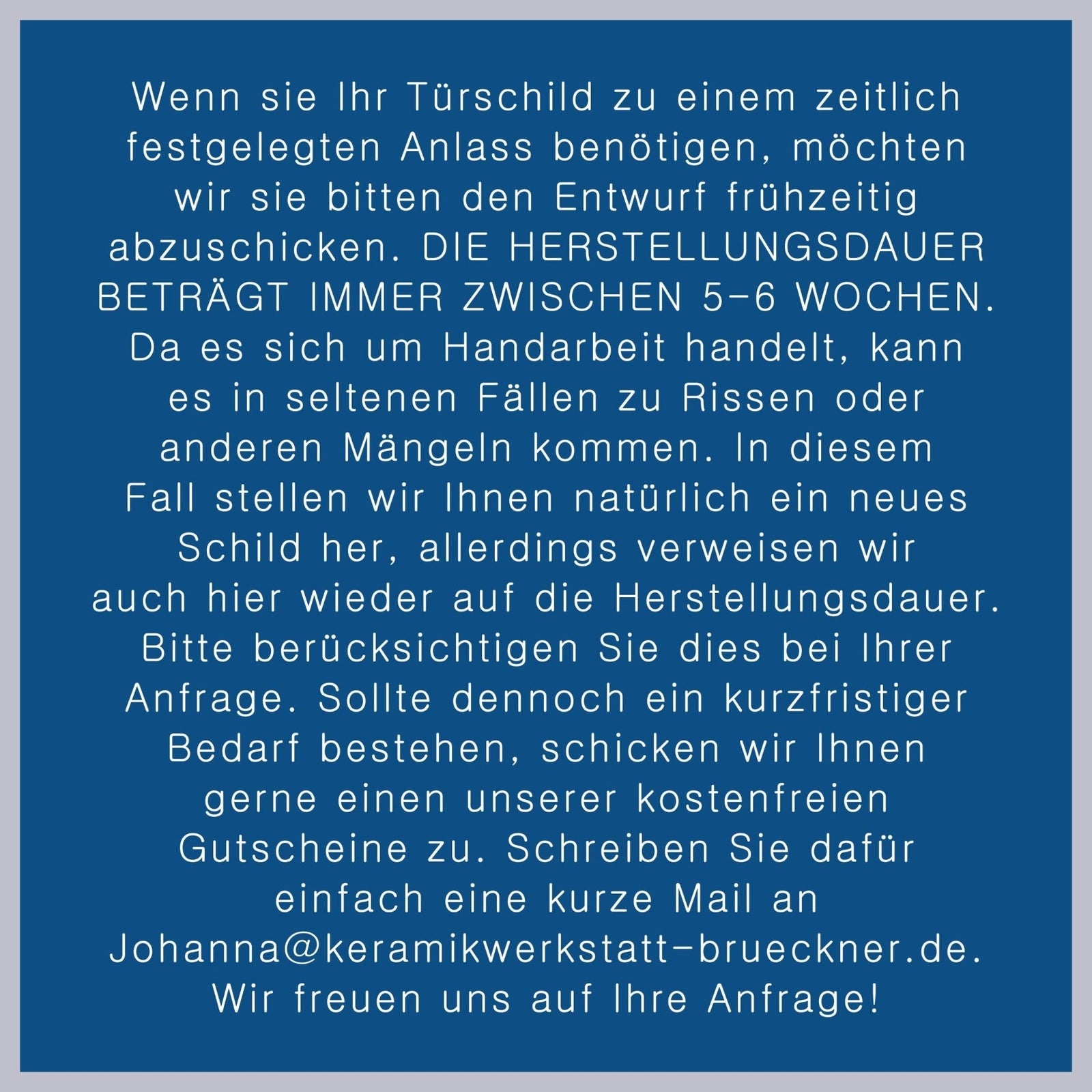 0 D2 Türschild, Namensschild aus Keramik, ca. 21x14 cm