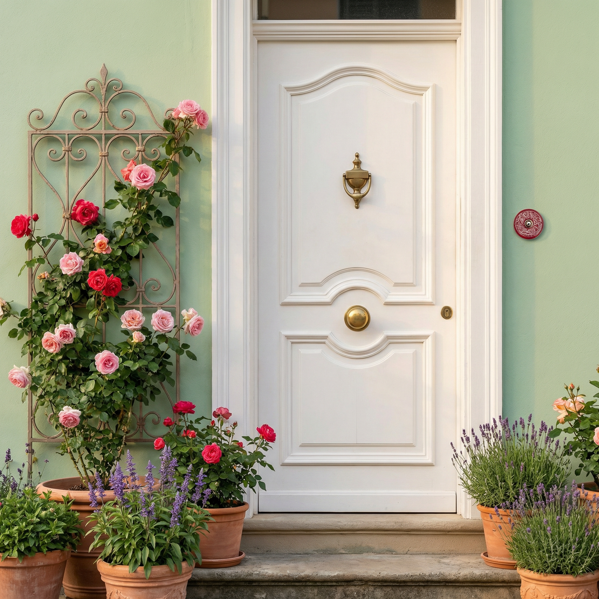 Handgefertigte Keramik-Klingelplatte , ca. 9–11 cm, Wetterfest und Frostbeständig  Maße? Siehe Beschreibung