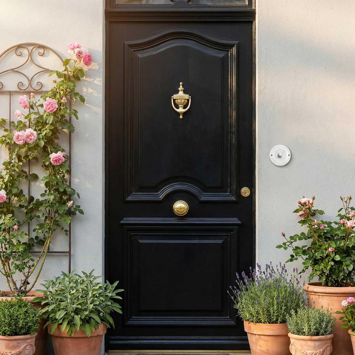 Handgefertigte Keramik-Klingelplatte , ca. 9–11 cm, Wetterfest und Frostbeständig  Maße? Siehe Beschreibung