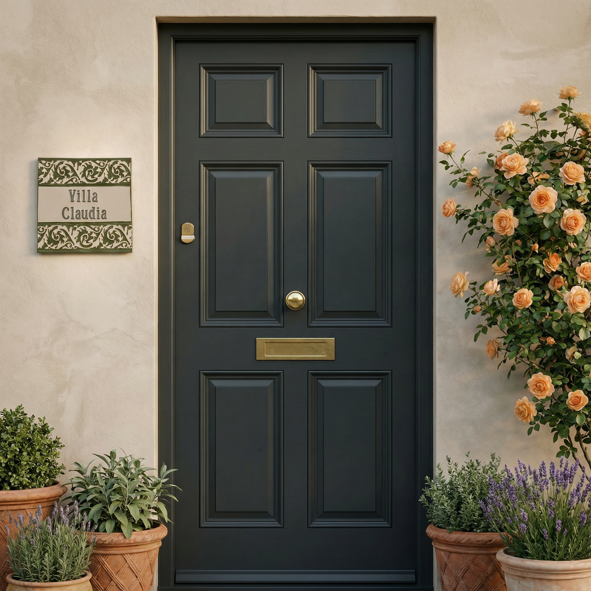 Handgemachtes Türschild aus Keramik – Namensschild ca. 27×23 cm, wetter- &amp; frostfest