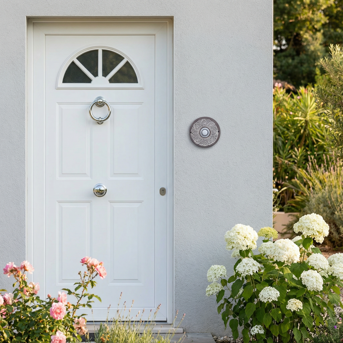 Handgefertigte Funkklingelplatte aus Keramik – ca. 18 cm Durchmesser, ohne Receiver