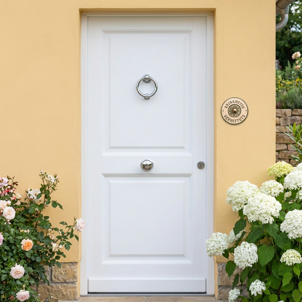 Handgefertigtes , rundes Keramik-Türschild mit,oder ohne Klingel.Landhausstil,verschiedene Farben und Schriften