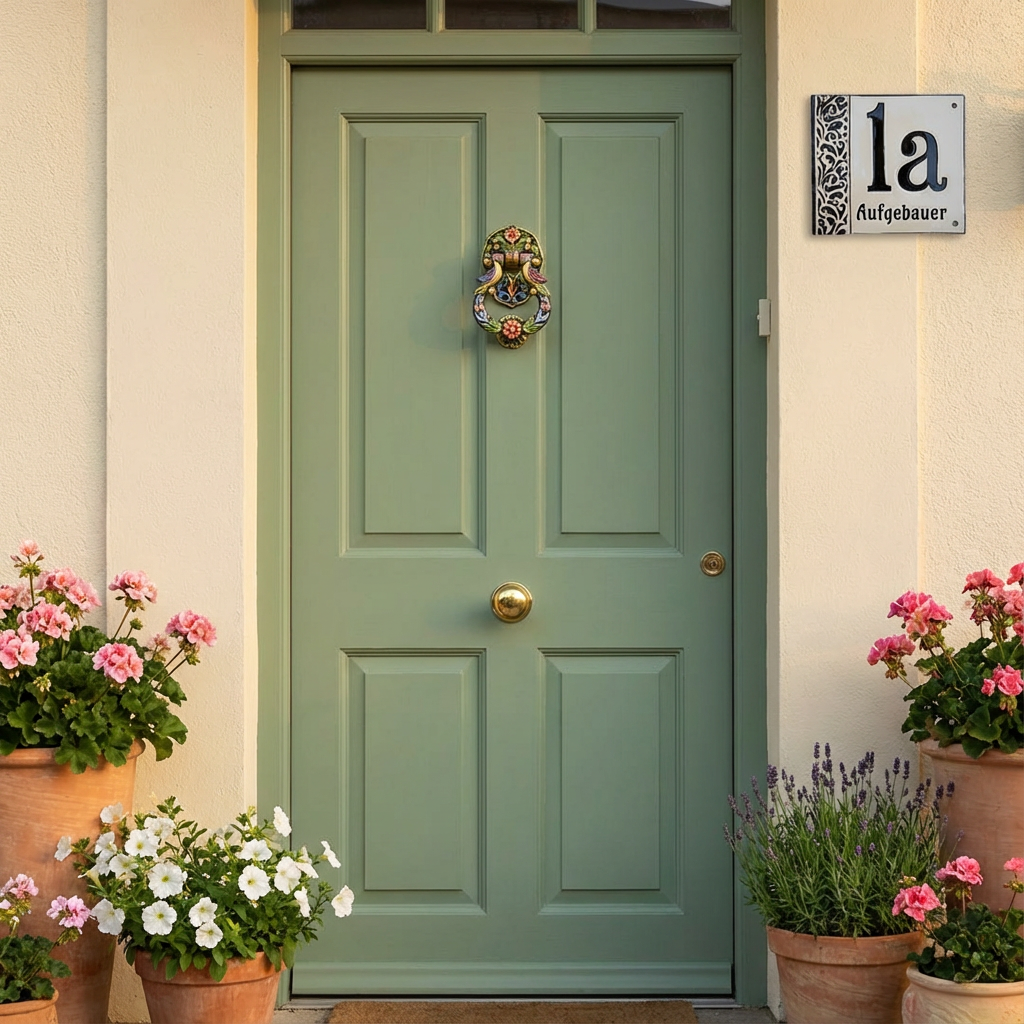 Handgefertigtes Hausnummernschild aus Keramik – Mit Straßennamen, individuell, Maße*siehe Beschreibung