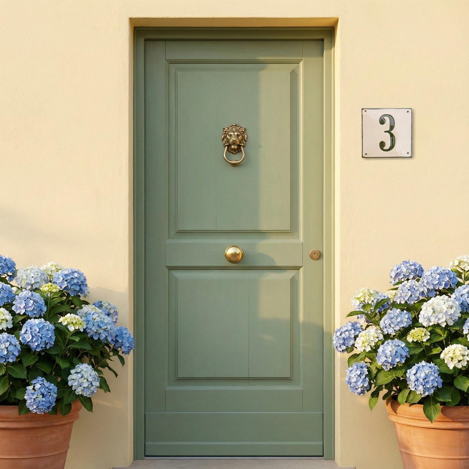 Handgefertigtes Keramik-Hausnummernschild – Zahl 3,  Maße* siehe Beschreibung