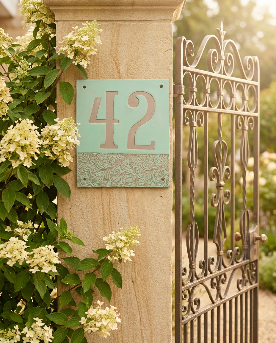 Handgefertigte Hausnummerntafel aus Keramik – Individuell &amp; langlebig, Maße* siehe Beschreibung