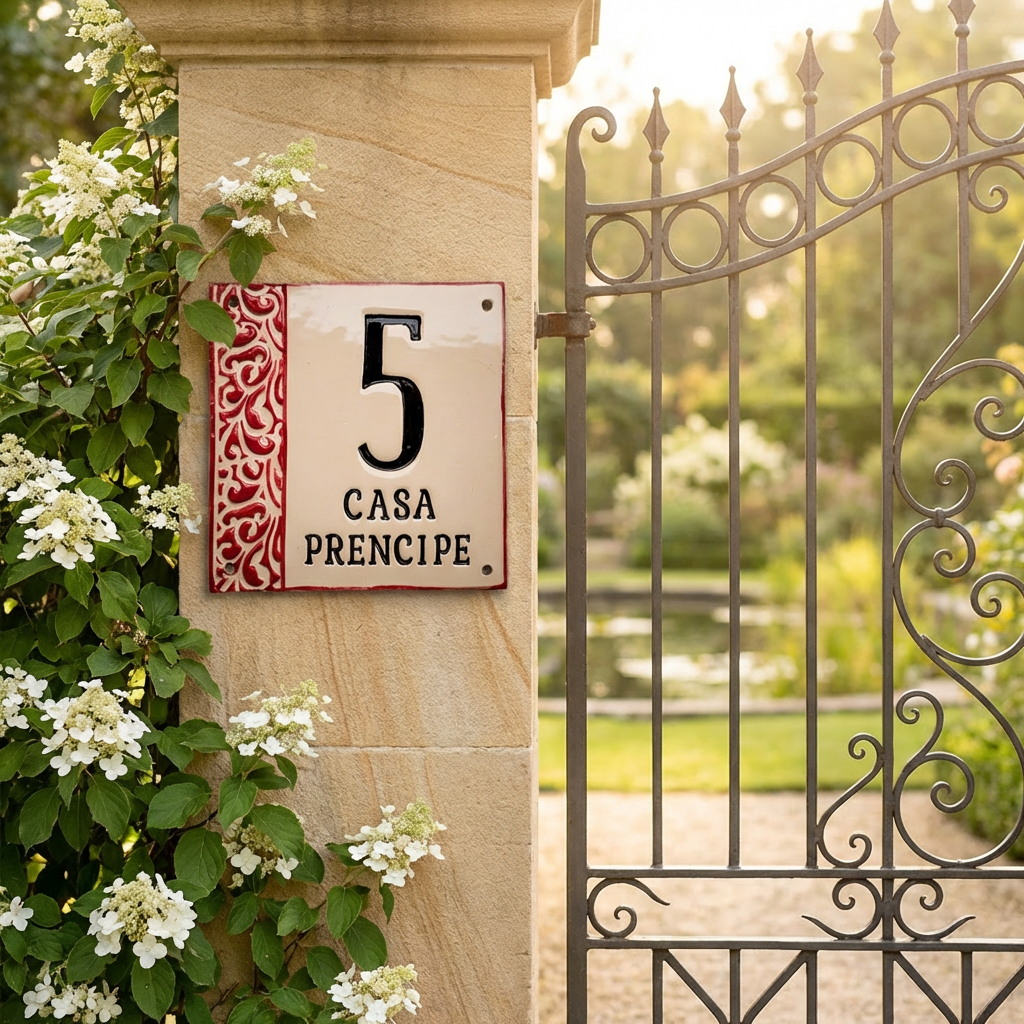 Handgefertigte  Keramik-Hausnummer mit Straßen- oder Familienname,  Maße*siehe Beschreibung