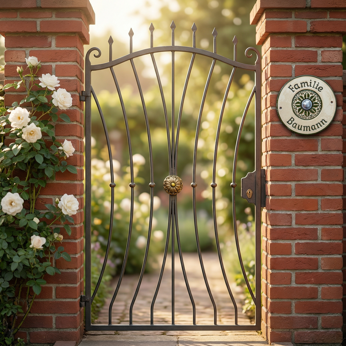 Handgefertigtes , rundes Keramik-Türschild mit,oder ohne Klingel.Landhausstil,verschiedene Farben und Schriften