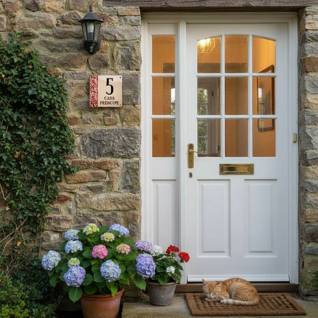 Handgefertigte  Keramik-Hausnummer mit Straßen- oder Familienname,  Maße*siehe Beschreibung