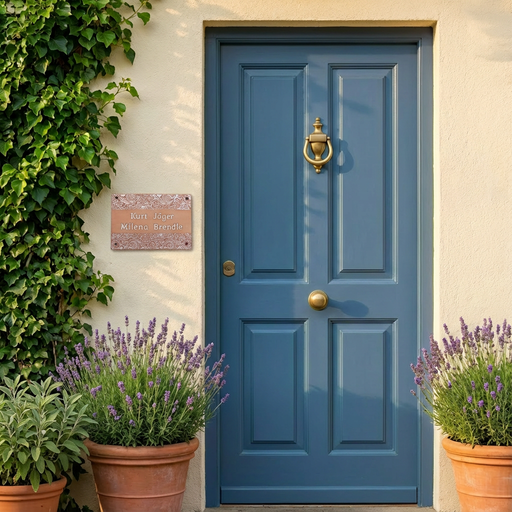 Handgefertigtes Türschild aus Keramik – Namensschild, , ca. 27 × 23 cm