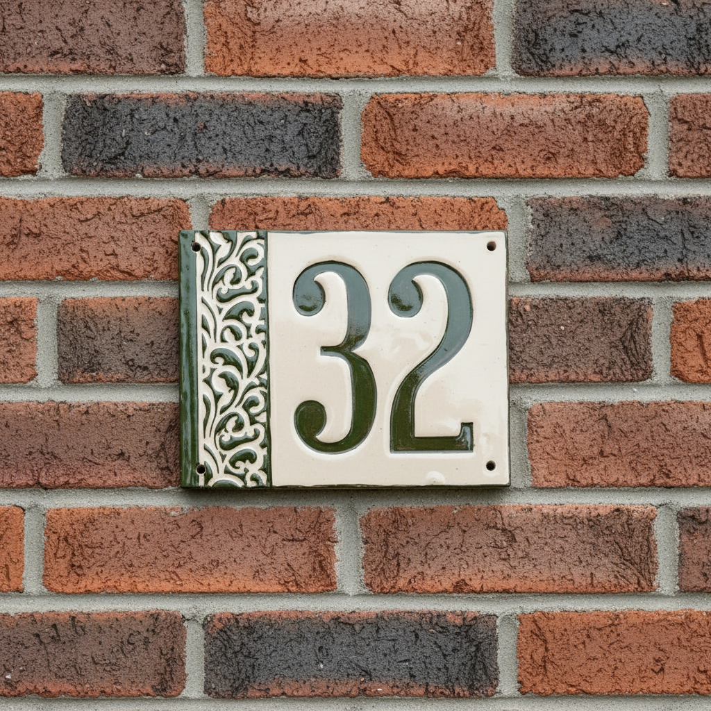 Handgefertigte Hausnummerntafel aus Keramik – Individuell &amp; langlebig, Maße*siehe Beschreibung