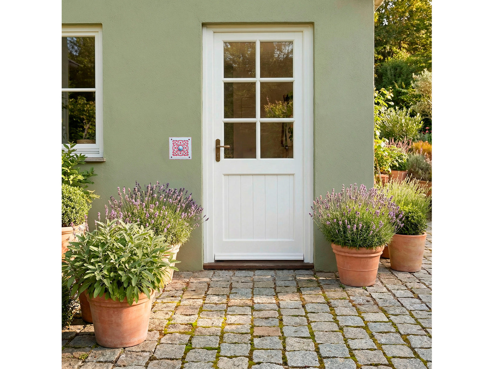 Handgefertigte Keramik-Klingelplatte – Modell G, ca. 10–12 cm, Wetterfest und Frostbeständig  Maße? Siehe Beschreibung