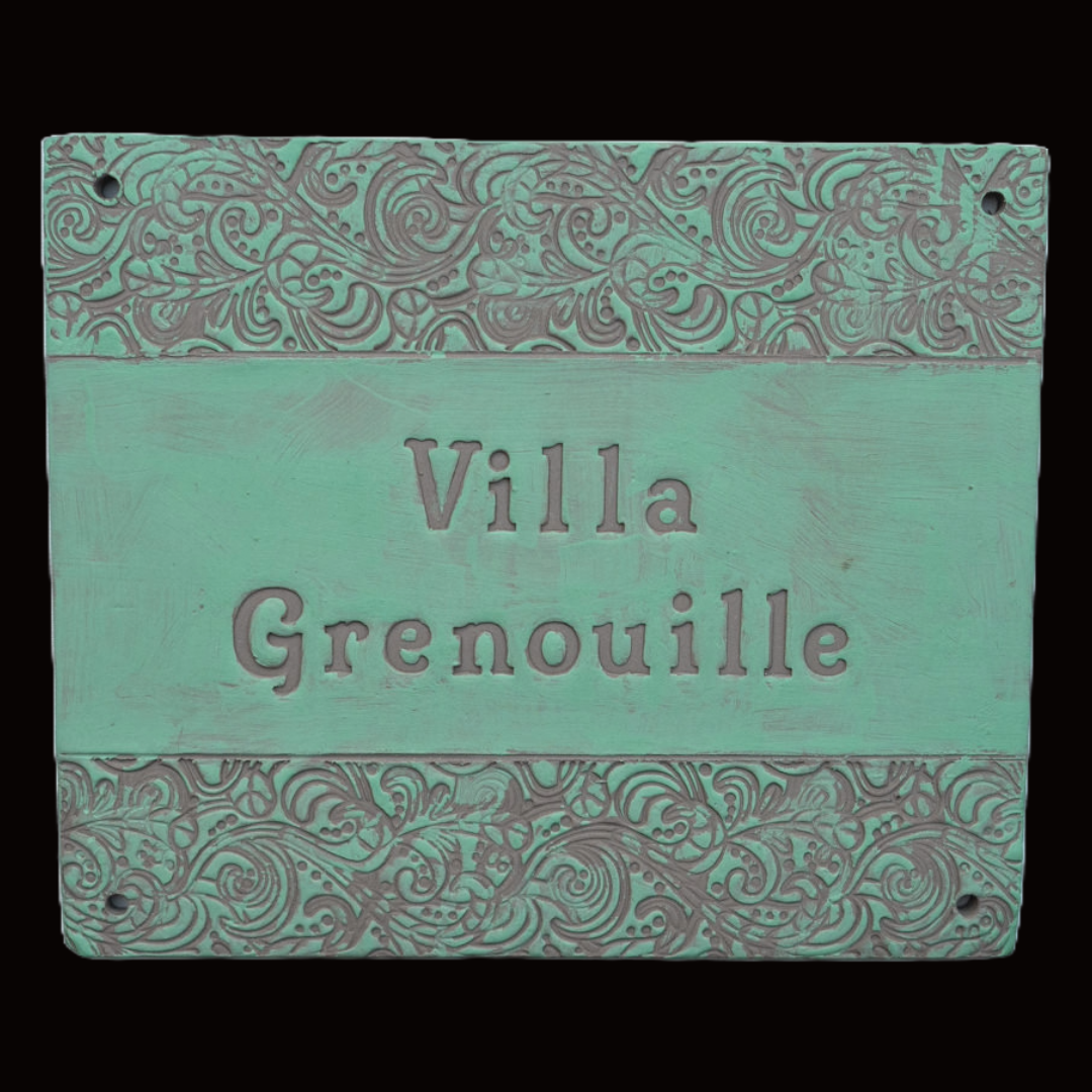 Handgemachtes Türschild aus Keramik – personalisiertes Namensschild 27×23 cm, wetterfest