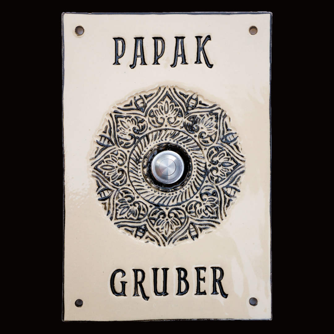 Türschild, Namensschild aus Keramik, ca. 16 x 24 cm