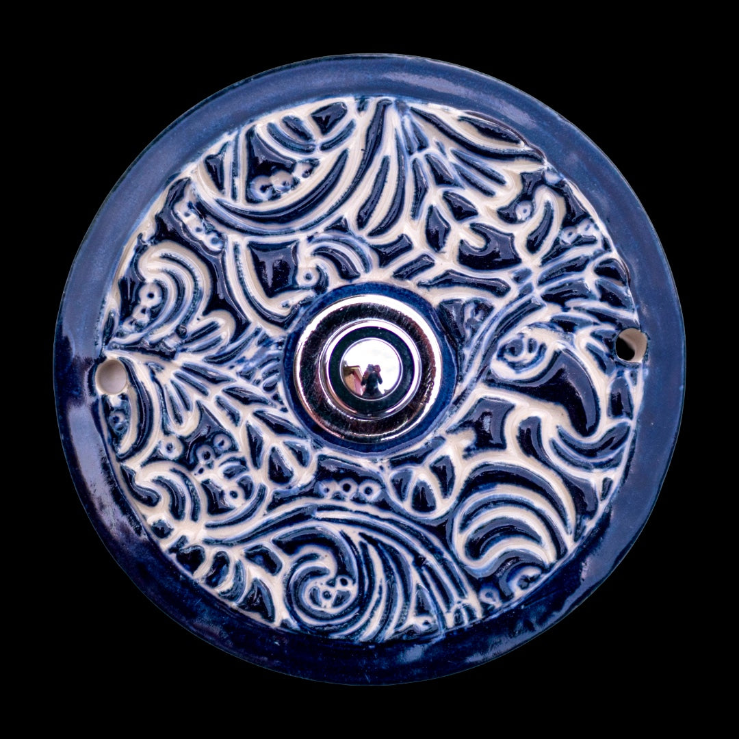 Handgefertigte Keramik-Klingelplatte , ca. 9–11 cm, Wetterfest und Frostbeständig  Maße? Siehe Beschreibung