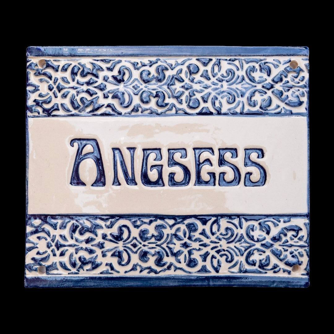 Handgemachtes Türschild aus Keramik – Namensschild ca. 27×23 cm, wetter- & frostfest