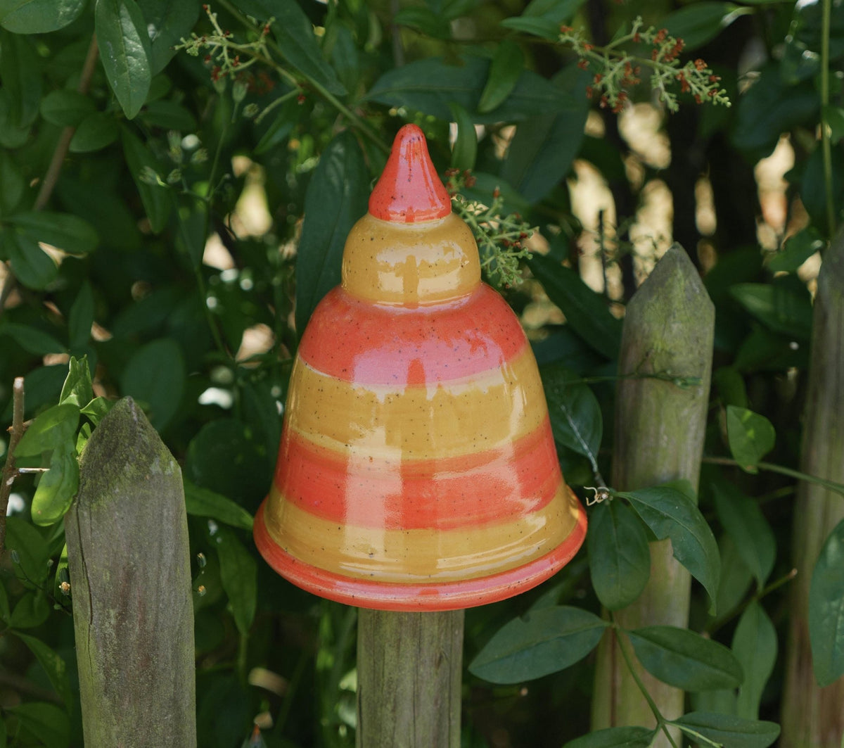 Beetstecker, Pfostenhocker h ca 12cm , Öffnung unten 5 - 6 cm, Orange - Keramikwerkstatt Johanna Brückner