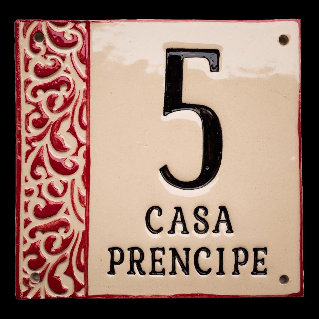 Handgefertigte Keramik-Hausnummer mit Straßen- oder Familienname, Maße*siehe Beschreibung