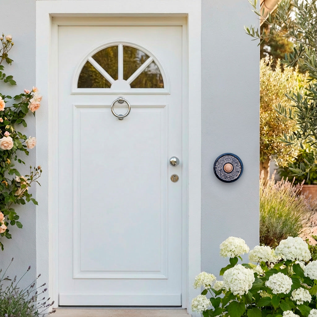 Handgefertigte Funkklingelplatte aus Keramik – Ø 18 cm, ohne Receiver