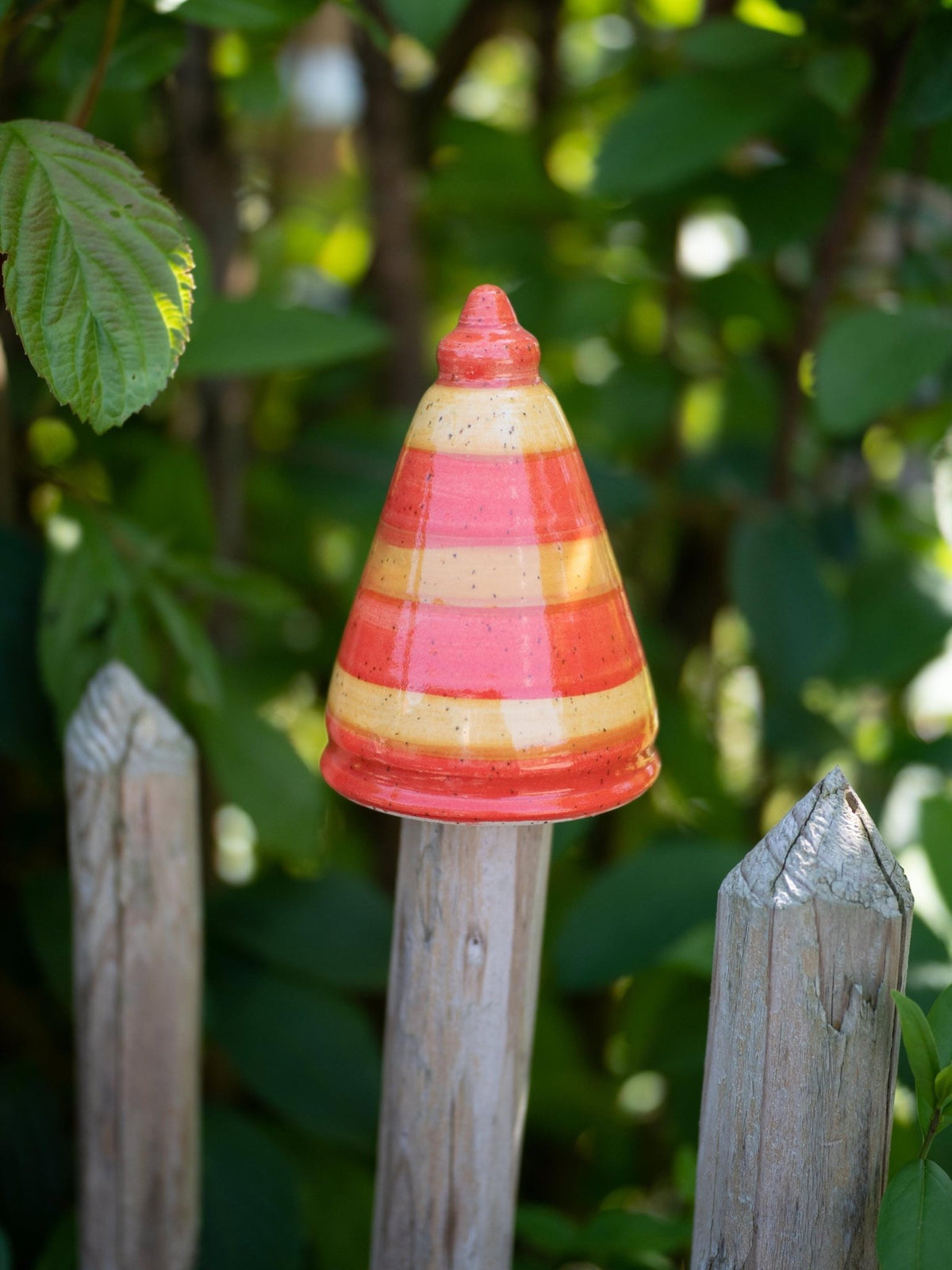 Gartenspitze, Beetstecker H ca 12cm, Öffnung 5 - 6cmEine kleine Gartenspitze, ca 12cm,orange - Keramikwerkstatt Johanna Brückner