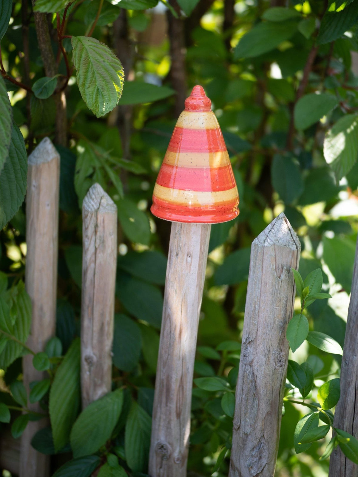 Gartenspitze, Beetstecker H ca 12cm, Öffnung 5 - 6cmEine kleine Gartenspitze, ca 12cm,orange - Keramikwerkstatt Johanna Brückner