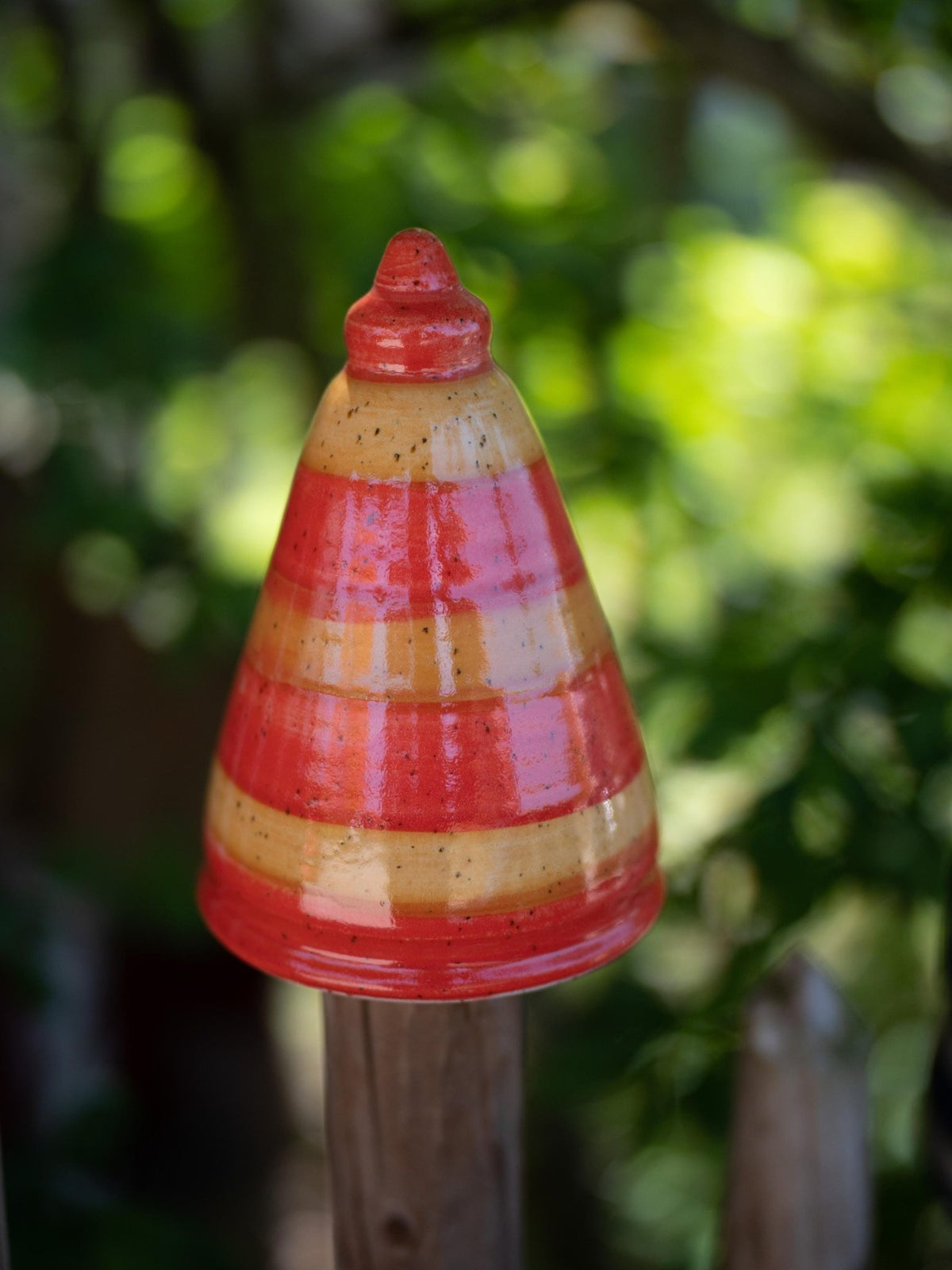 Gartenspitze, Beetstecker H ca 12cm, Öffnung 5 - 6cmEine kleine Gartenspitze, ca 12cm,orange - Keramikwerkstatt Johanna Brückner