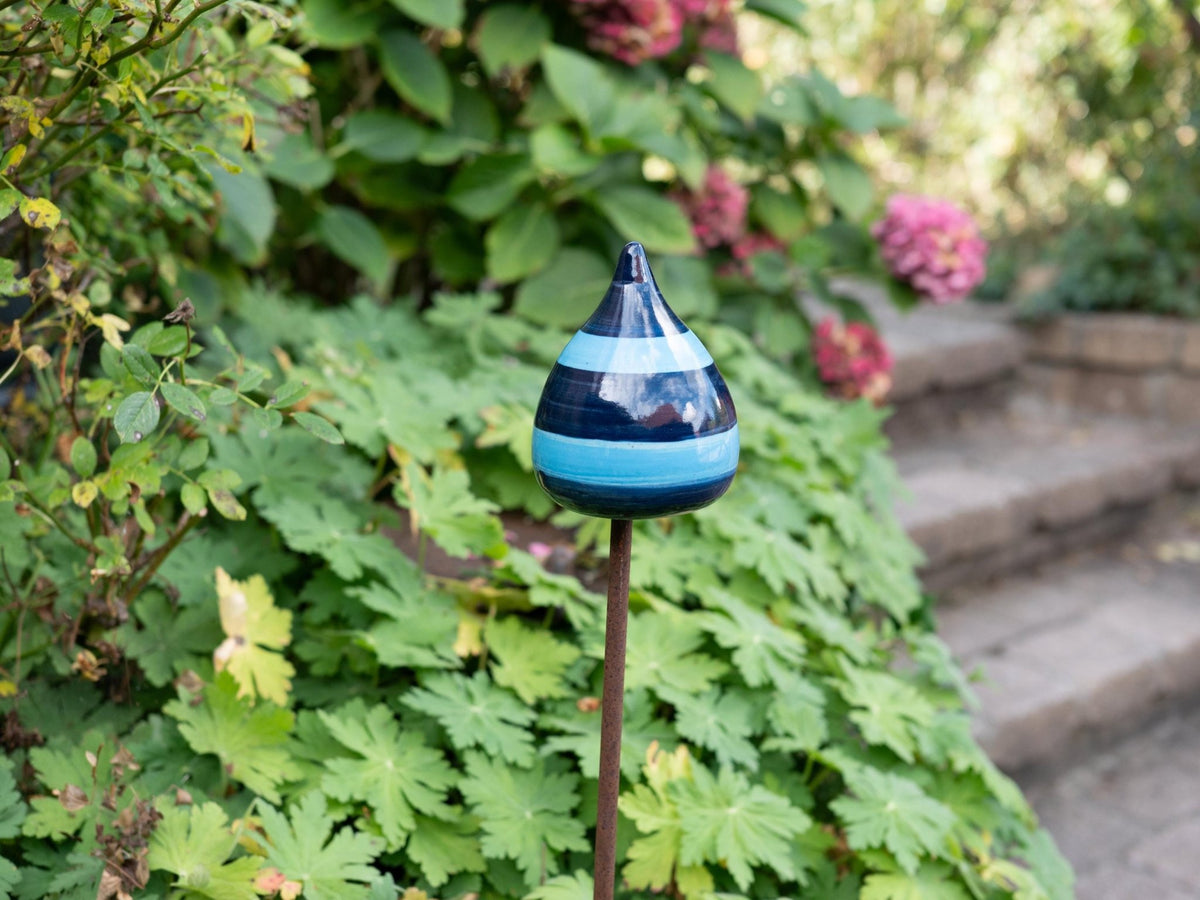 Gartenstecker, Beetstecker, Gartenspitze (ca 12 cm hoch, Öffnung 2 - 3 cm ) - Keramikwerkstatt Johanna Brückner