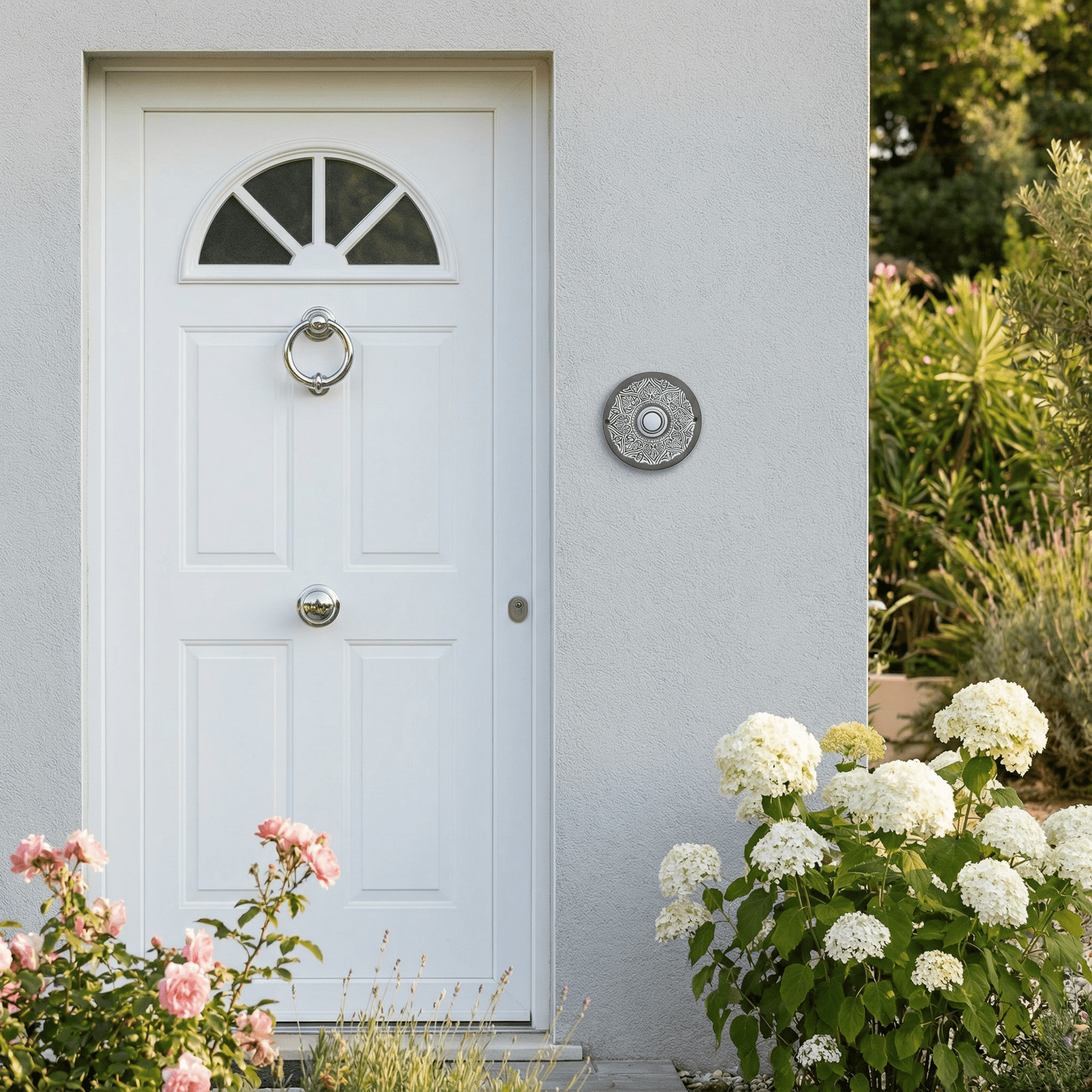 Handgefertigte Funkklingelplatte aus Keramik – ca. 18 cm Durchmesser, ohne Receiver