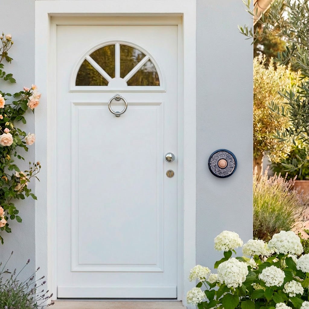 Handgefertigte Funkklingelplatte aus Keramik – Ø 18 cm, ohne Receiver