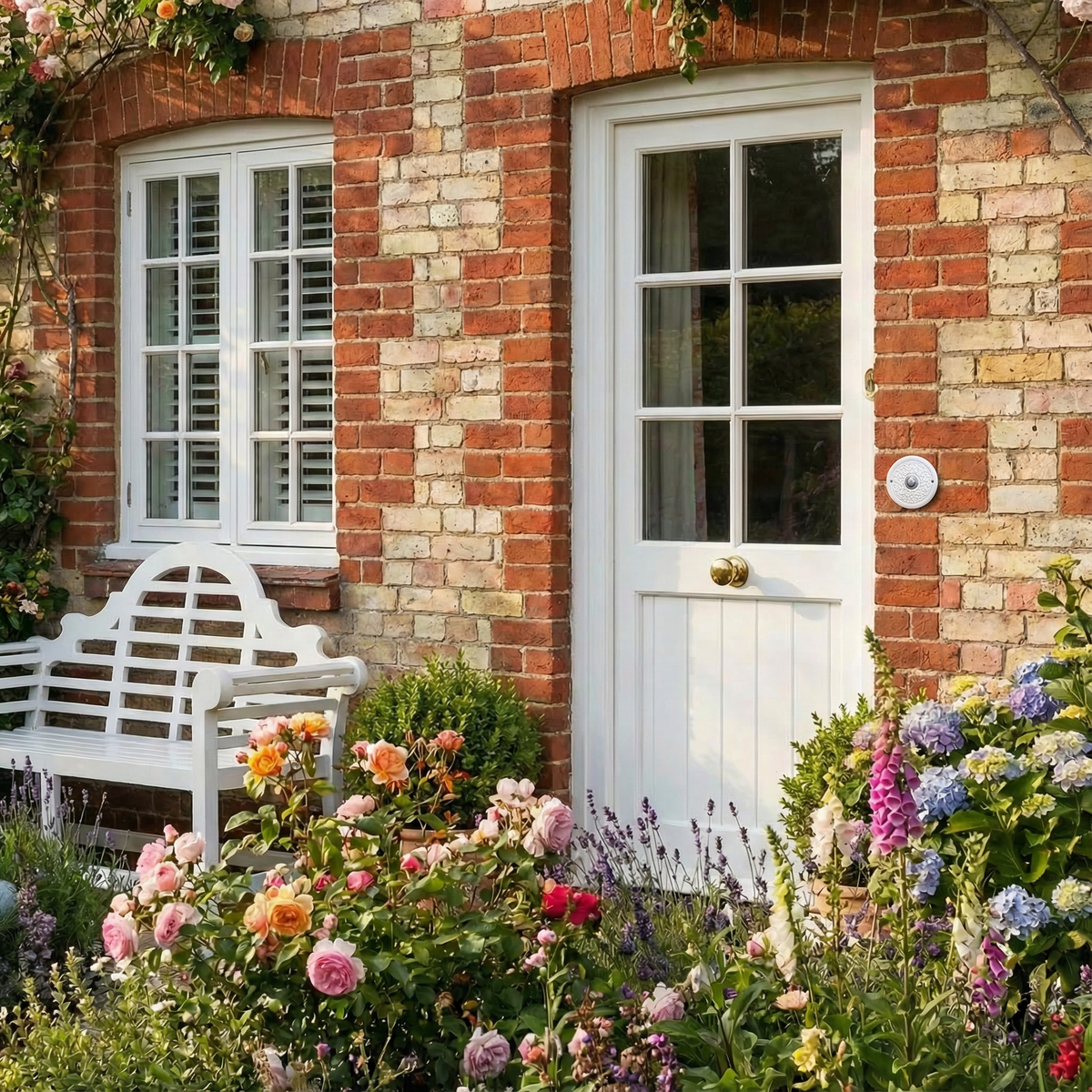 Handgefertigte Keramik-Klingelplatte – 11–12 cm – wetterfest & frostfest  Maße? Siehe Beschreibung