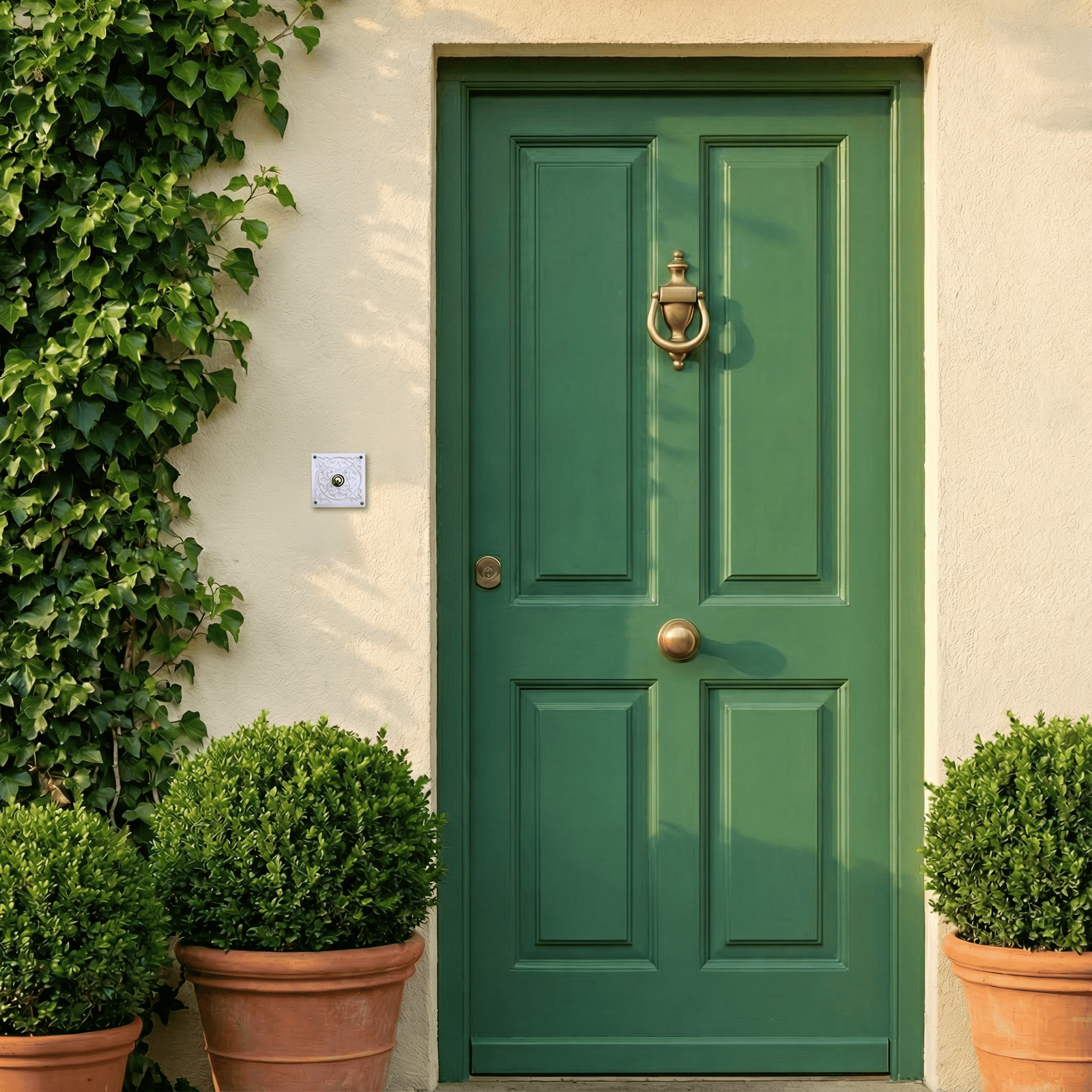 Handgefertigte Keramik-Klingelplatte – ca. 12 cmx 12cm , wetter- und frostfest  Maße? Siehe Beschreibung