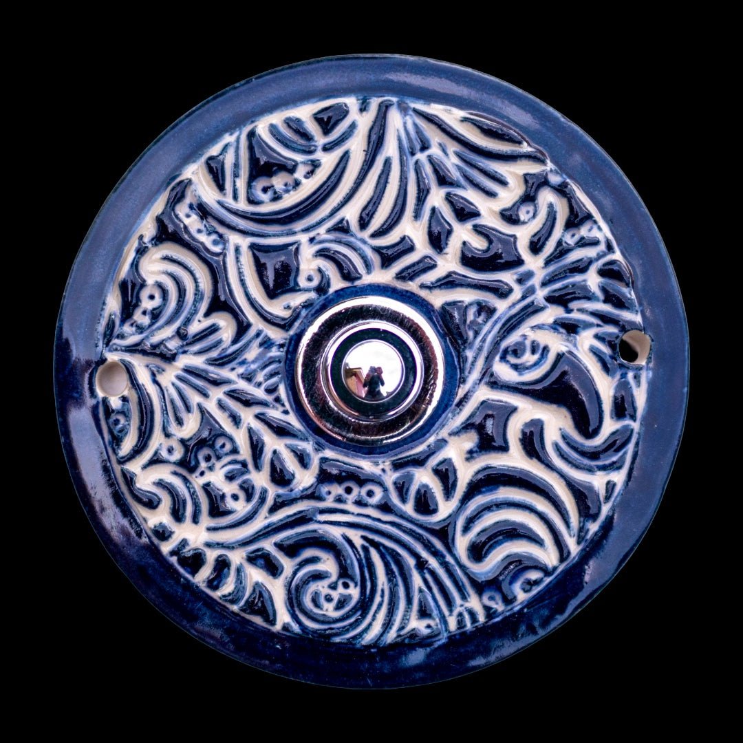 Handgefertigte Keramik-Klingelplatte , ca. 9–11 cm, Wetterfest und Frostbeständig Maße? Siehe Beschreibung - Keramikwerkstatt Johanna Brückner