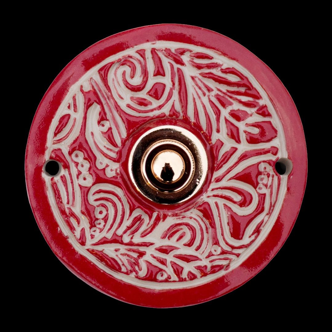 Handgefertigte Keramik-Klingelplatte , ca. 9–11 cm, Wetterfest und Frostbeständig Maße? Siehe Beschreibung - Keramikwerkstatt Johanna Brückner