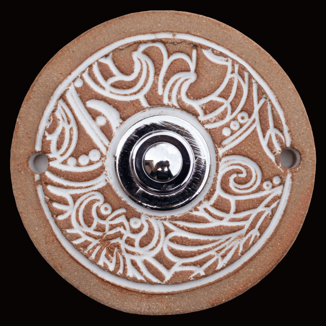 Handgefertigte Keramik-Klingelplatte , ca. 9–11 cm, Wetterfest und Frostbeständig Maße? Siehe Beschreibung - Keramikwerkstatt Johanna Brückner