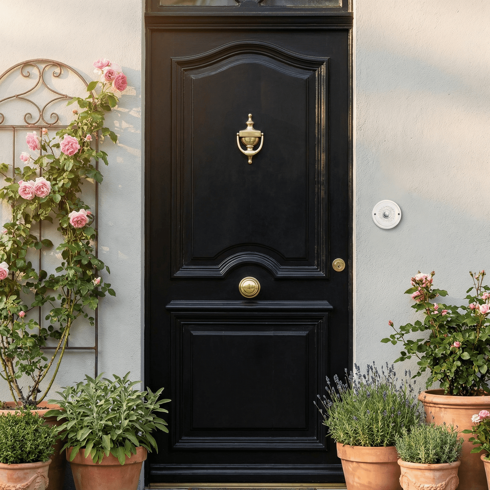 Handgefertigte Keramik-Klingelplatte , ca. 9–11 cm, Wetterfest und Frostbeständig  Maße? Siehe Beschreibung