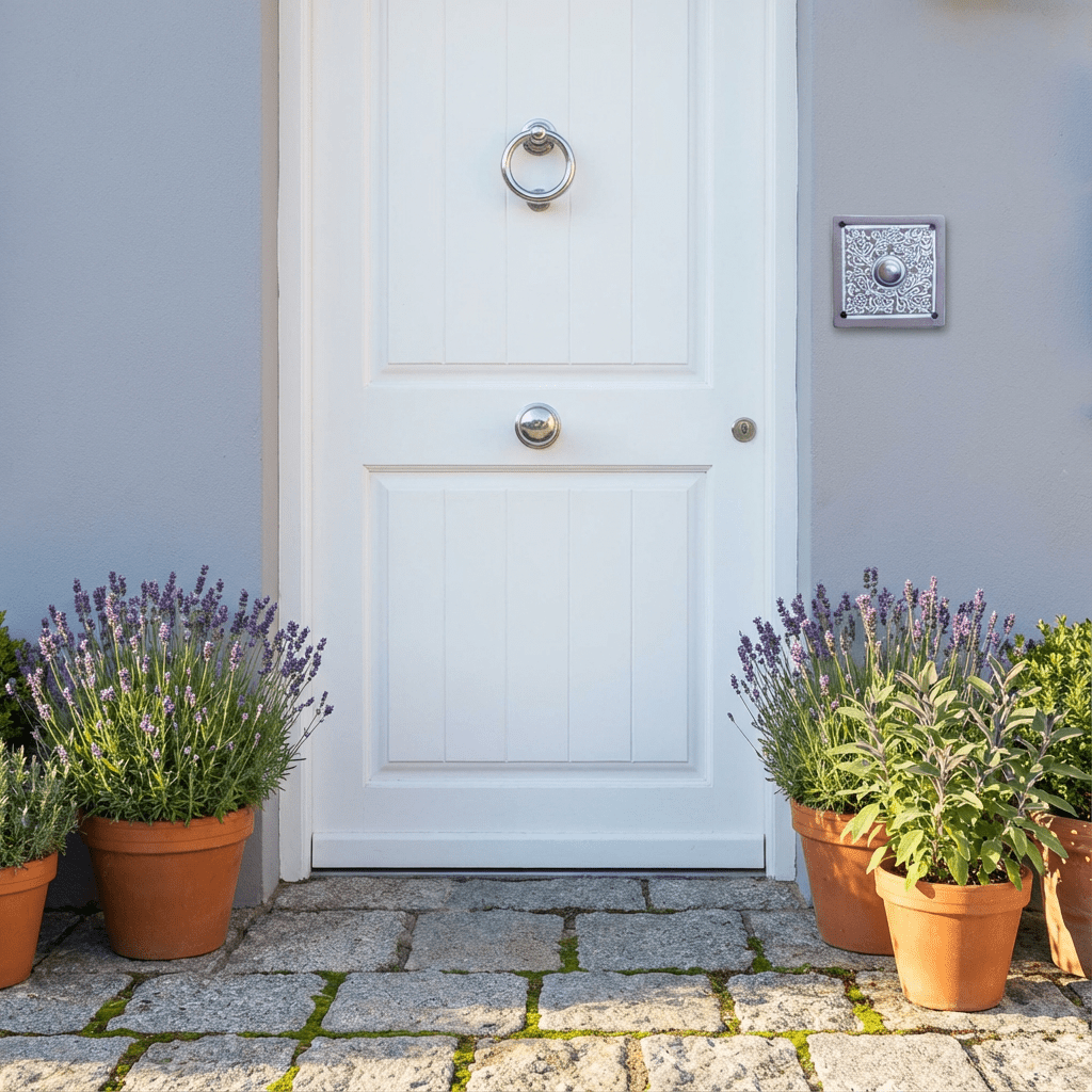 Handgefertigte Keramik-Klingelplatte mit Mandala – ca. 11x11-12x12  cm  Maße? Siehe Beschreibung