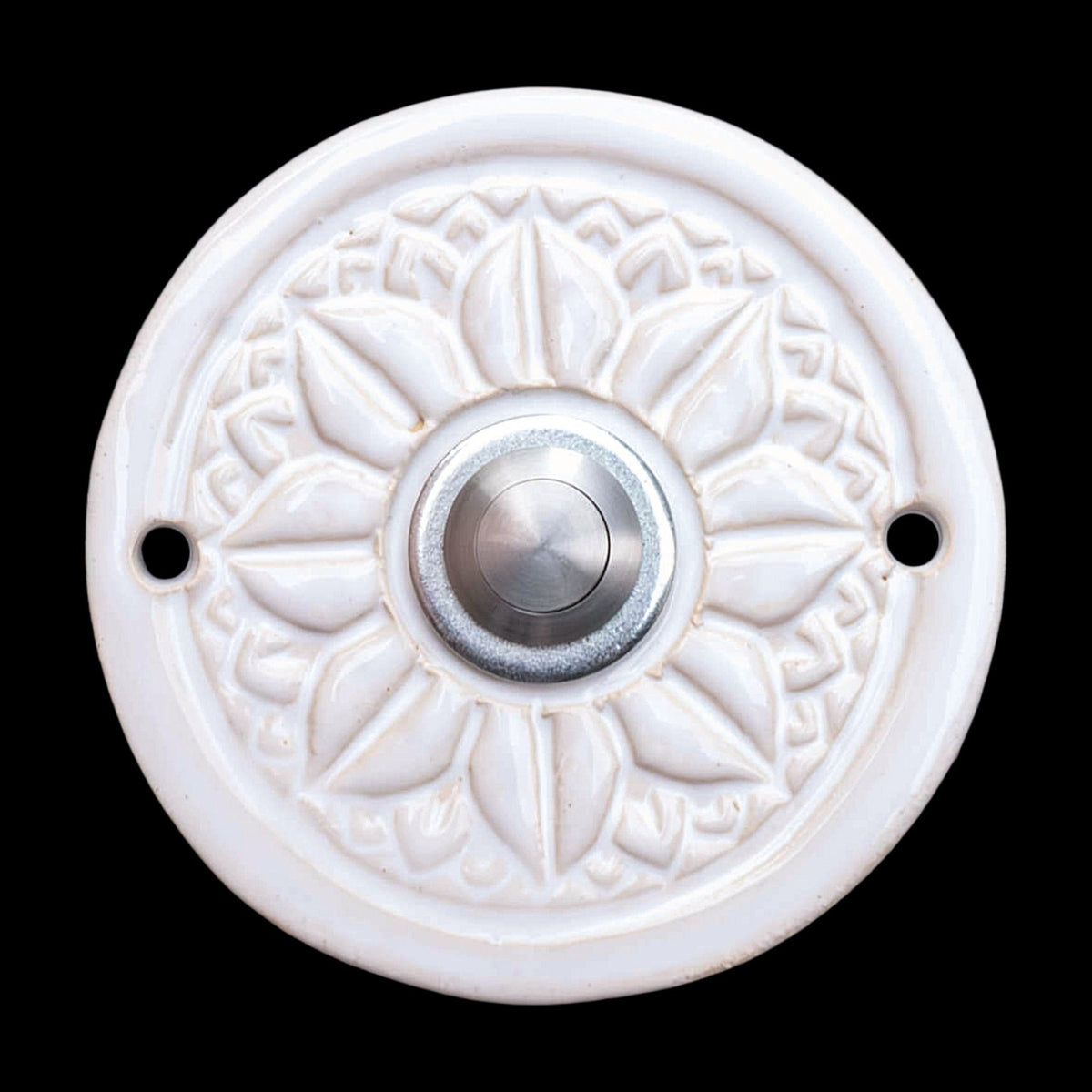 Handgefertigte Keramik - Klingelplatte – Türkis, ca. 11–12 cm, wetter - &amp; frostfest Maße? Siehe Beschreibung - Keramikwerkstatt Johanna Brückner