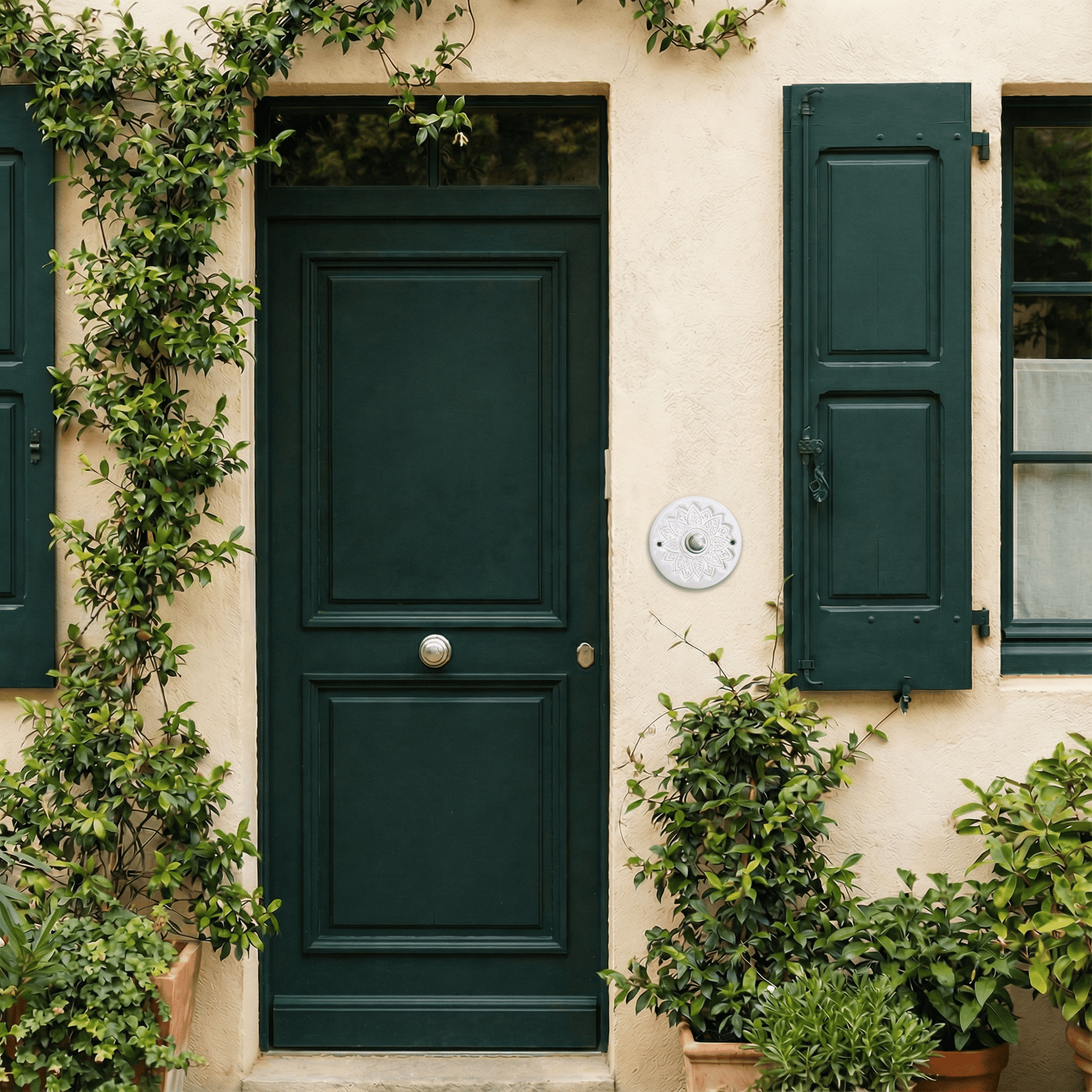 Handgefertigte Klingelplatte / Klingelschild aus Keramik – (11–12 cm), wetter- & frostfest  Maße? Siehe Beschreibung